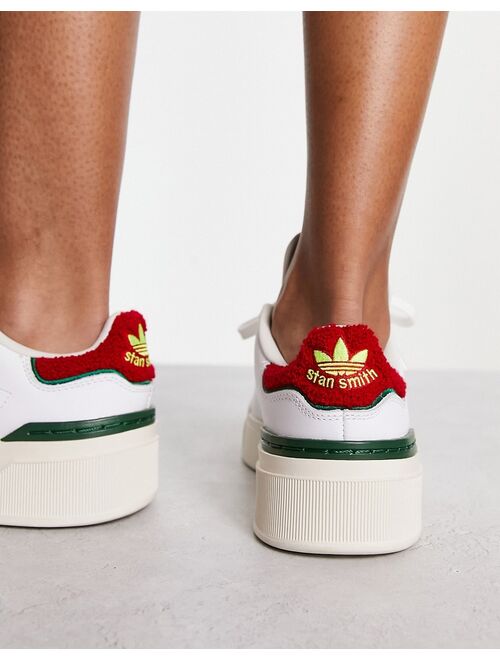 adidas Originals Stan Smith Bonega 2B sneakers in white and red