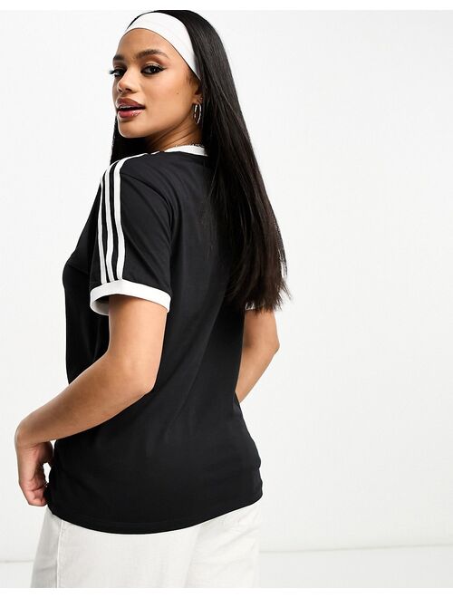 adidas Originals 3 stripes t-shirt in black