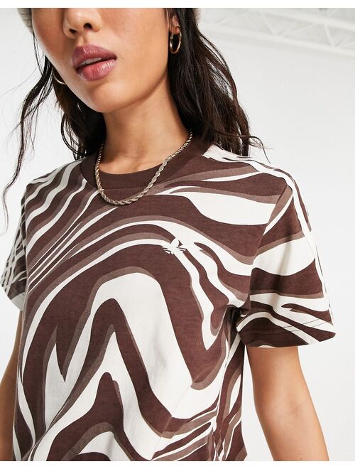 adidas Originals Animal Abstract T-shirt in brown