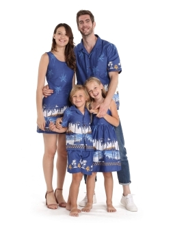 Hawaii Hangover Matchable Family Hawaiian Luau Men Women Girl Boy Clothes in Diamond Head Palms Beach Navy
