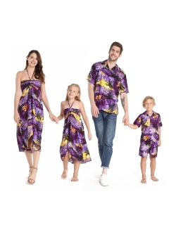 Hawaii Hangover Matchable Family Hawaiian Luau Men Women Girl Boy Clothes in Sunset Purple