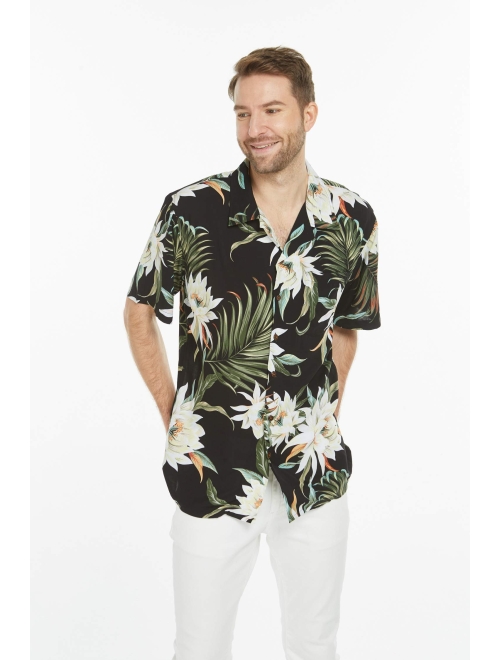 Hawaii Hangover Matchable Family Hawaiian Luau Men Women Girl Boy Clothes in Wispy Cereus Black