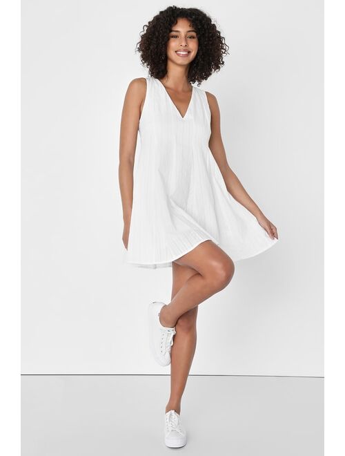 Lulus Charming Perfection White Tie-Back Mini Shift Dress