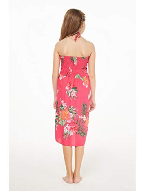 Hawaii Hangover Girl Hawaiian Halter Dress in Pretty Tropical Hot Pink