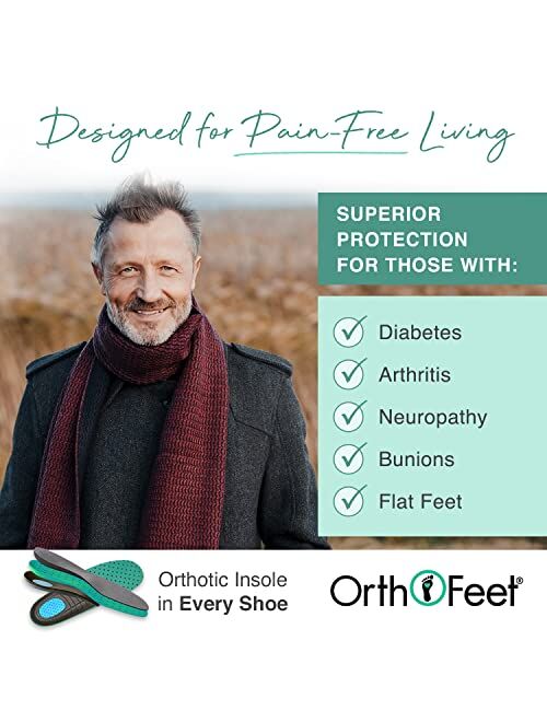 Orthofeet Innovative Orthopedic Boots for Men - Ideal for Plantar Fasciitis, Foot & Heel Pain Relief. Arch Support Slippers, Arch Booster, Cushioning Ergonomic Sole & Ext