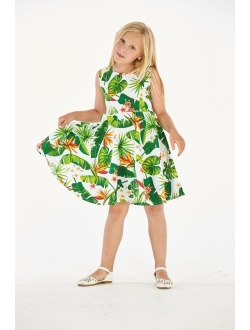 Hawaii Hangover Girl Hawaiian Vintage Fit and Flare Dress in Vintage Tropical Toile