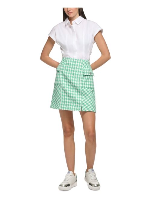 KARL LAGERFELD PARIS Women's Houndstooth Mini Skirt