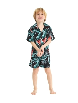 Hawaii Hangover Boy Aloha Luau Shirt Cabana Set in Pineapple Garden Navy