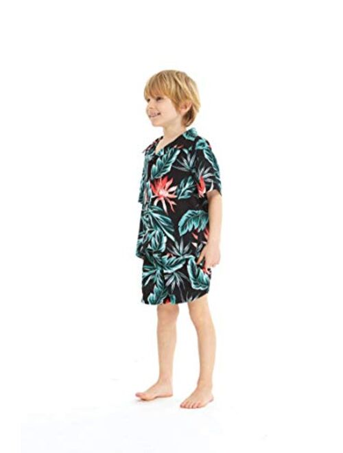 Hawaii Hangover Boy Aloha Luau Shirt Cabana Set in Pineapple Garden Navy
