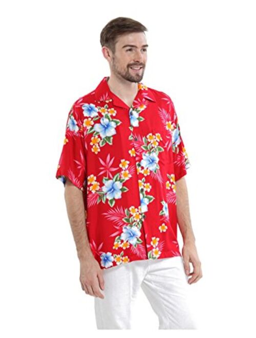 Hawaii Hangover Men's Hawaiian Shirt Aloha Shirt Hibiscus Red