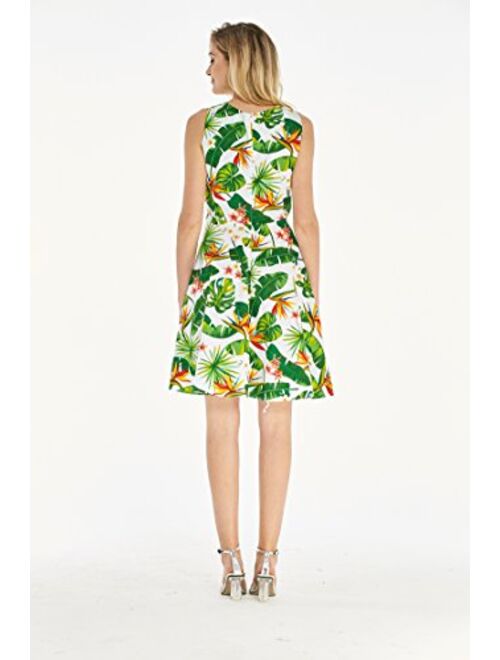 Hawaii Hangover Women's Vintage Fit and Flare Dress in Tropical Patterns