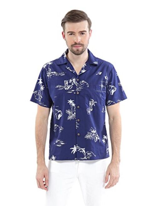 Hawaii Hangover Matching Father Son Hawaiian Luau Outfit Men Shirt Boy Shirt Shorts Navy Classic Flamingo