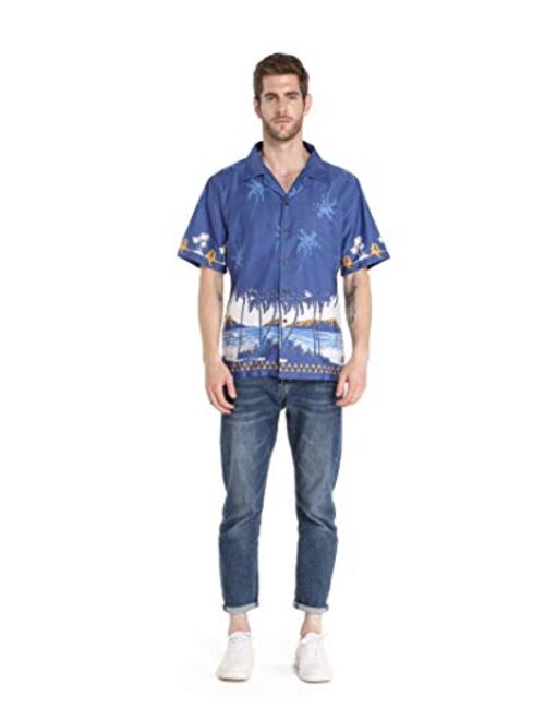 Hawaii Hangover Matching Father Son Hawaiian Luau Outfit Men Shirt Boy Shirt Shorts White with Blue Hibiscus