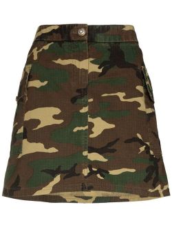 camouflage-print mini skirt