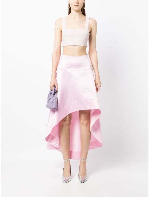 Cynthia Rowley satin high-low asymmetric skirt
