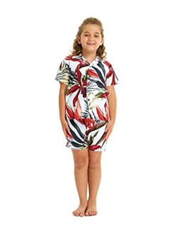 Hawaii Hangover Boy Aloha Luau Shirt Cabana Set in Wispy Cereus Black