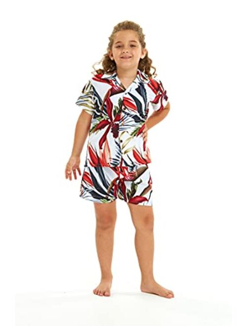 Hawaii Hangover Boy Aloha Luau Shirt Cabana Set in Wispy Cereus Black