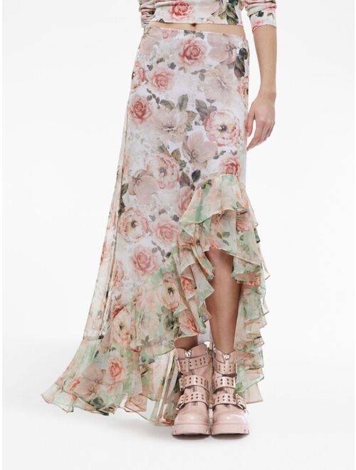 alice + olivia Braylee floral-print skirt