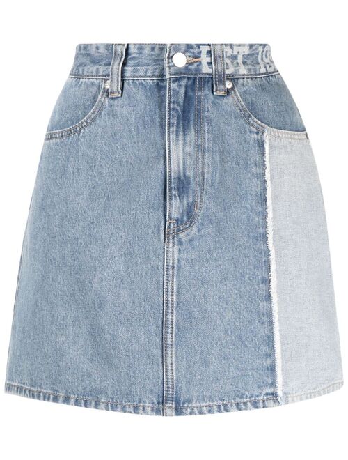 izzue high-waisted denim miniskirt