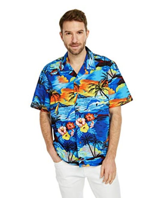 Hawaii Hangover Matching Father Son Hawaiian Luau Outfit Men Shirt Boy Shirt Sunset with Dolphin