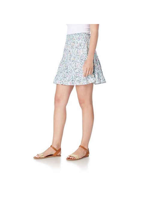 Juniors' WallFlower Tiered Ruffled Smocked Skirt