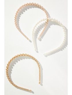 By Anthropologie Set of Three Pearl Headbands