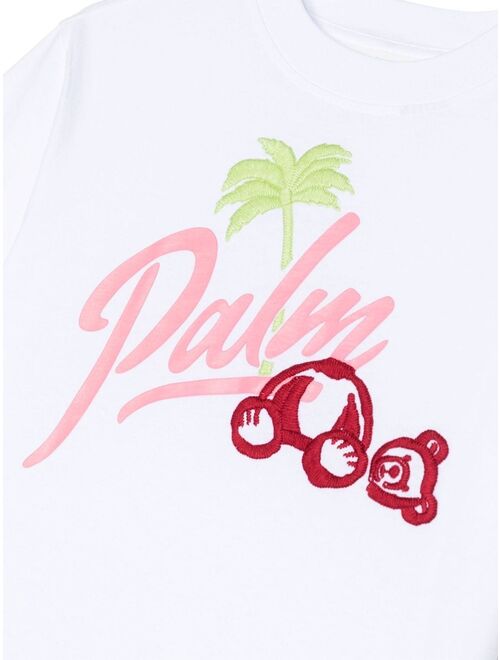 Palm Angels Kids embroidered-motifs logo print T-shirt