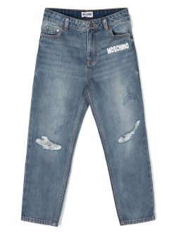 Kids logo-print straight jeans