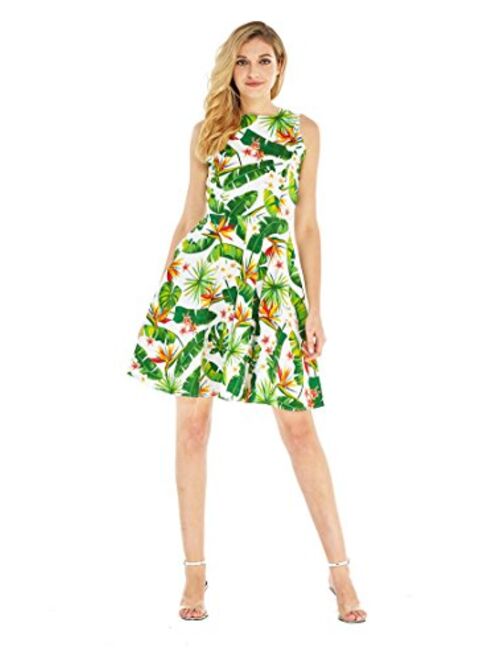 Hawaii Hangover Matching Hawaiian Luau Mother Daughter Vintage Fit and Flare Dresses in Tropical Patterns