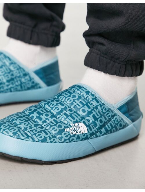 The North Face Thermoball Traction mules in blue print