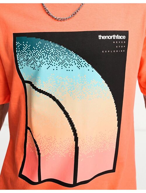 The North Face Coordinates chest print T-shirt in orange
