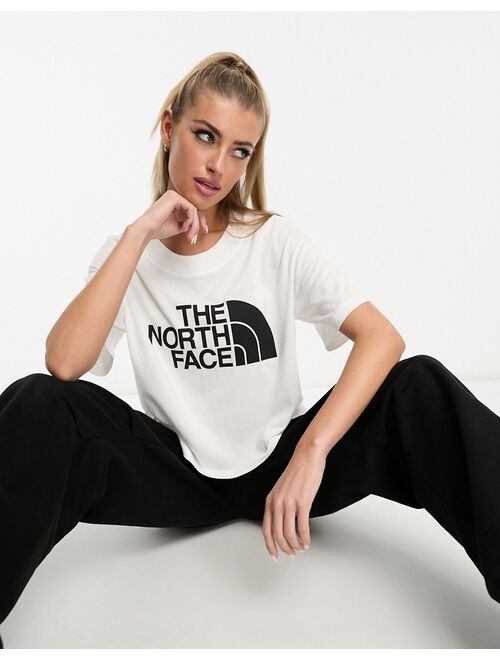 The North Face Half Dome cropped chest print T-shirt in white