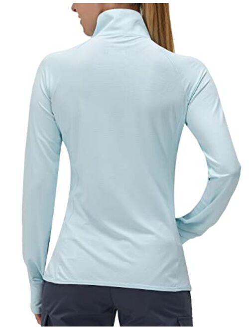 Kpsun Women's UPF 50+ UV Sun Protection Clothing Long Sleeve Athletic Hiking Shirts Lightweight SPF Zip Up Outdoor Jacket