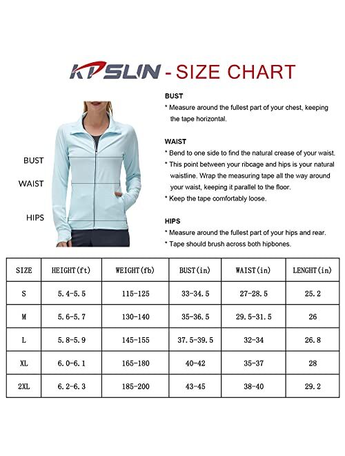 Kpsun Women's UPF 50+ UV Sun Protection Clothing Long Sleeve Athletic Hiking Shirts Lightweight SPF Zip Up Outdoor Jacket