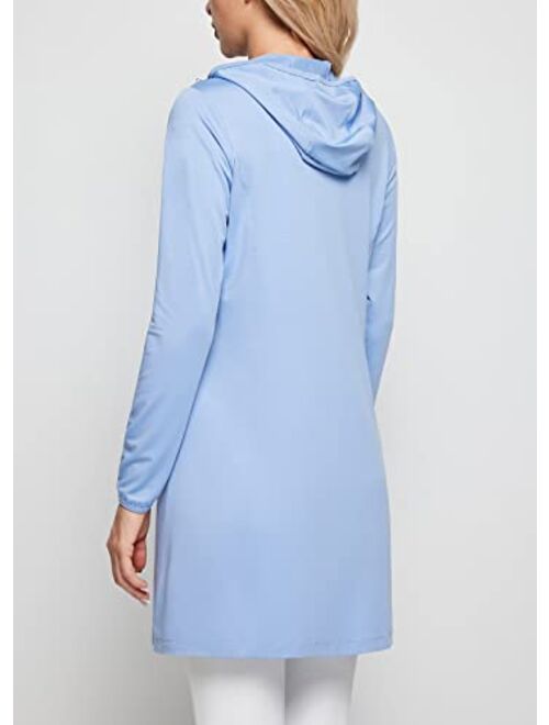 BALEAF Women's UPF 50+ Cover Up SPF Hoodie Long Jacket Beach Shirt Sun Protection Lightweight Swim Pool Suit