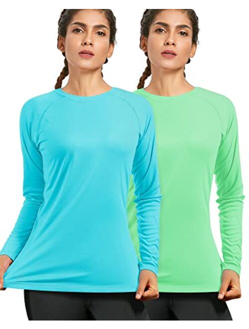 Isnowood Women's Long Sleeve UPF 50+ UV Sun Protection Shirts Athletic Rash Guard Swim Shirt/Hoodie for Outdoor Diving Hiking