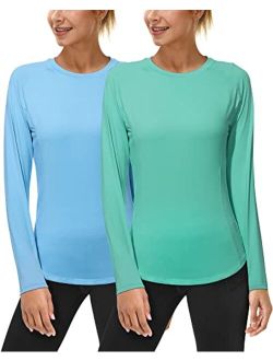 Roadbox Women's Long Sleeve UV Sun Shirts UPF 50+ Workout Swim Rash Guard Tops