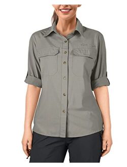 33,000ft Women's UPF 50 UV Sun Protection Shirt, Cool Quick Dry Long Sleeve Outdoor Fishing Hiking Safari Travel Shirt