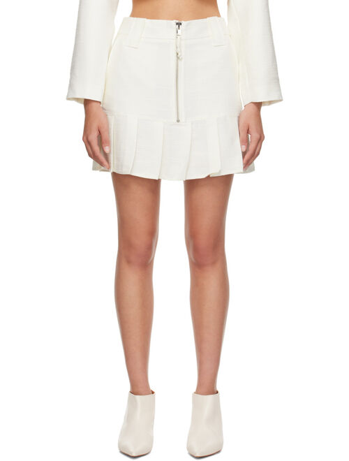 GANNI Off-White Slub Miniskirt