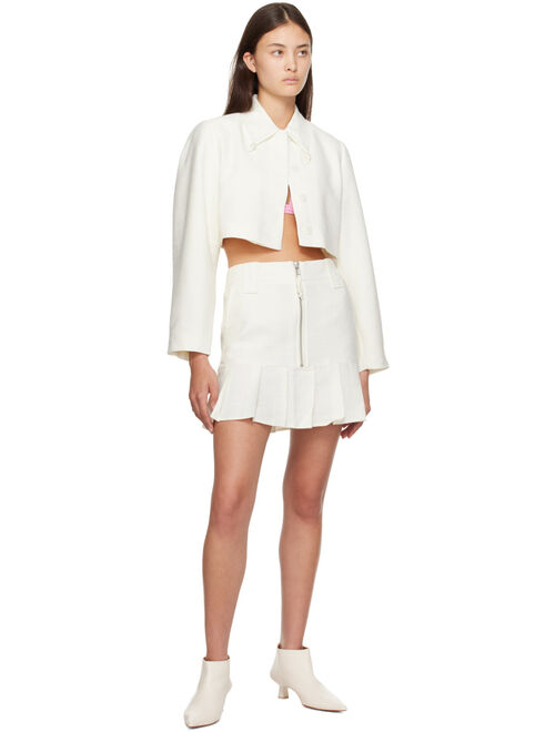 GANNI Off-White Slub Miniskirt