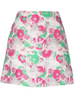 floral-pattern A-line skirt