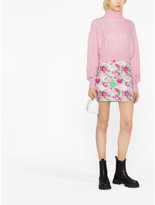 GANNI floral-pattern A-line skirt