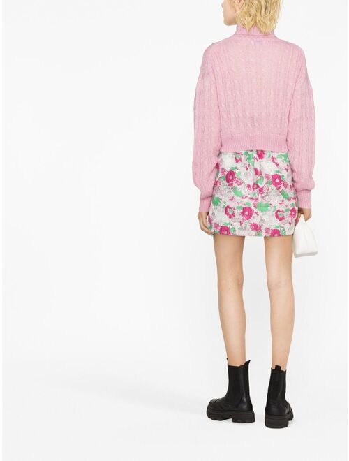 GANNI floral-pattern A-line skirt