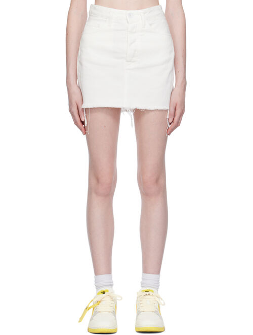 Off-White White Frayed Miniskirt
