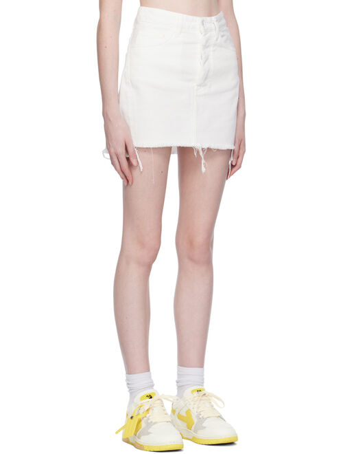 Off-White White Frayed Miniskirt