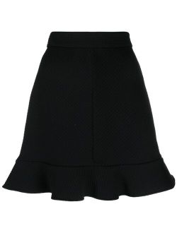peplum-hem high-waist skirt