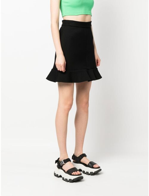 MSGM peplum-hem high-waist skirt