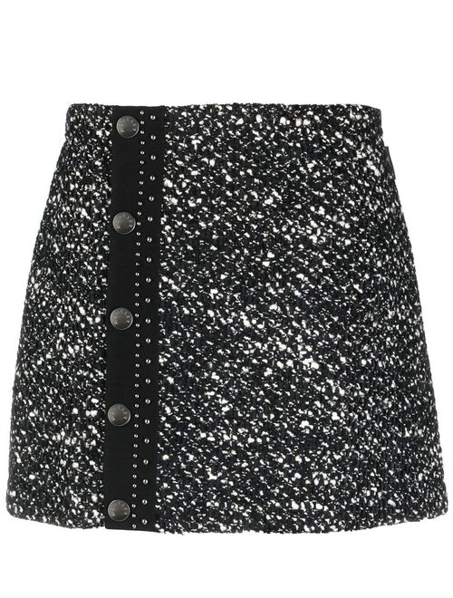 Moncler tweed buttoned mini-skirt