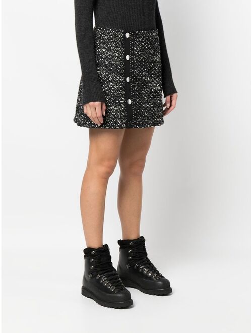 Moncler tweed buttoned mini-skirt