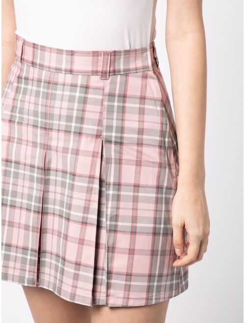 CHOCOOLATE pleated check-pattern mini skirt